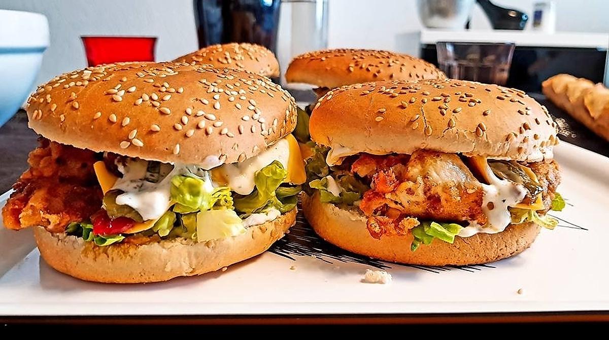 recette Hamburger au poulet épicé