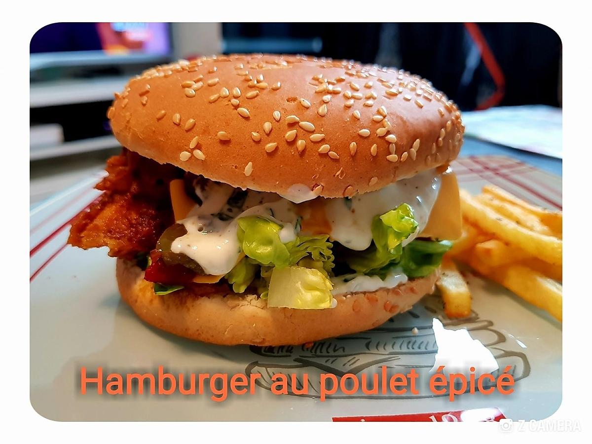 recette Hamburger au poulet épicé