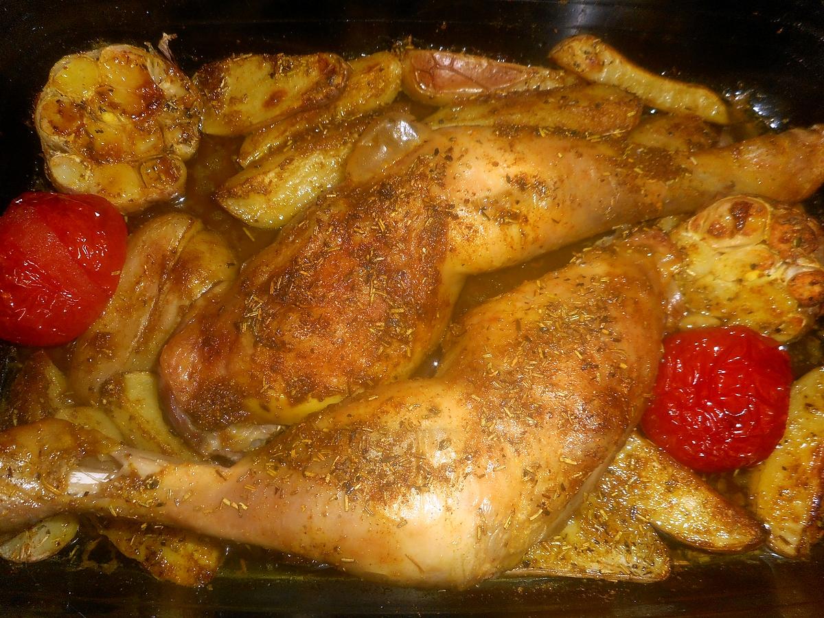 recette Cuisses de poulet,pommes de terre à la marocaine