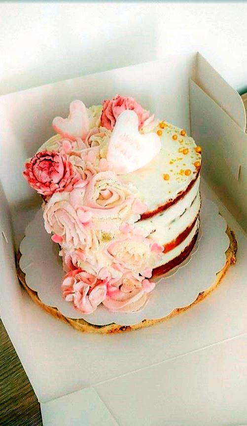 recette Naked-cake Fleurs et coeurs