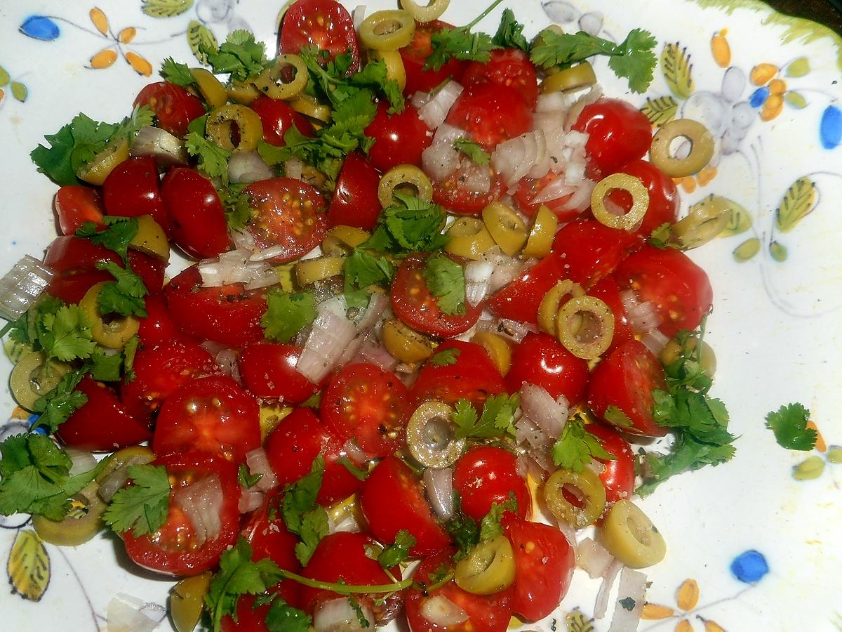 recette Salade de tomates cerises aux olives vertes