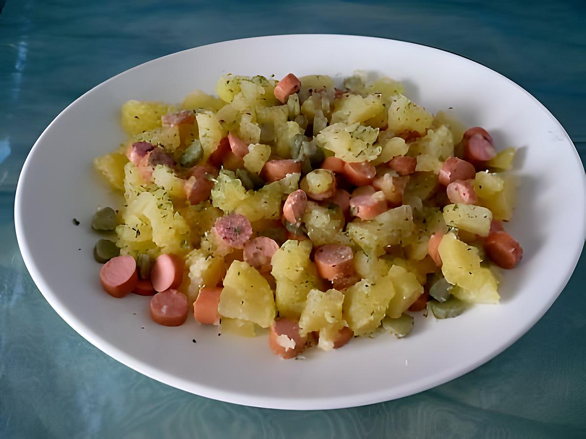 recette Salade ps de terre persillées/knackis/cornichons