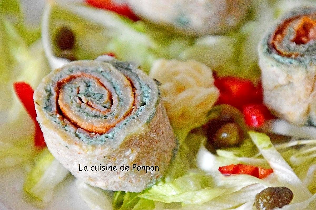 recette Roulé de galette au jambon et fromage à la spiruline