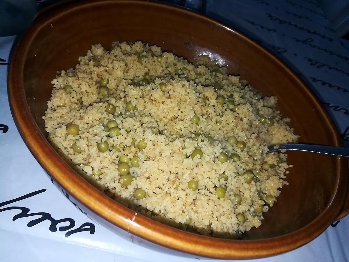 recette Mesfouf couscous au petits pois