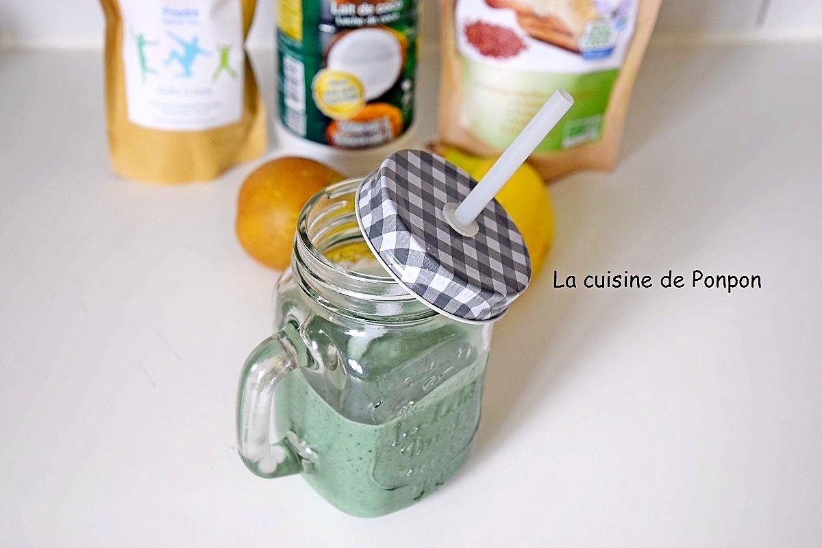 recette Smoothie poire, banane, coco, linette et spiruline