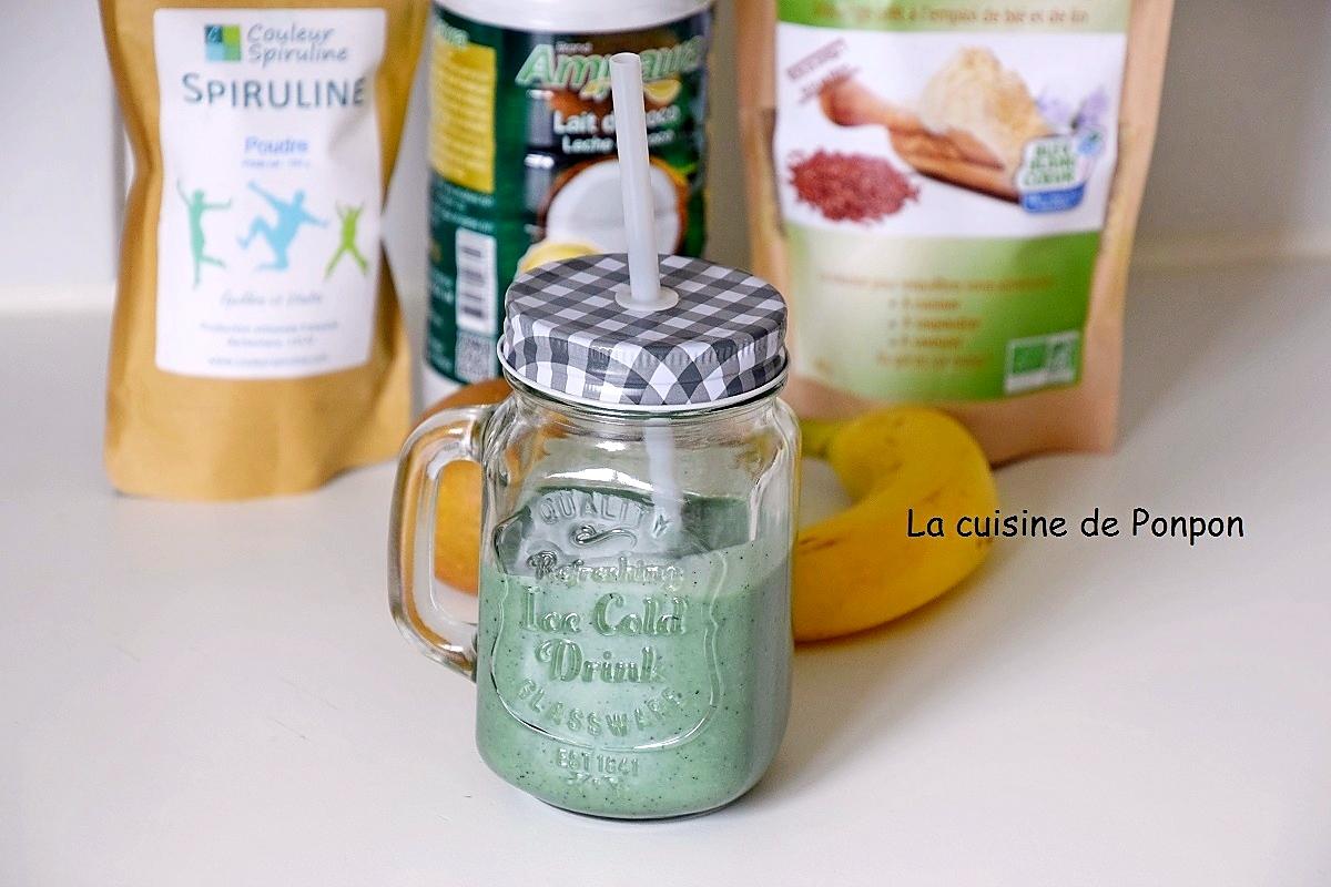 recette Smoothie poire, banane, coco, linette et spiruline