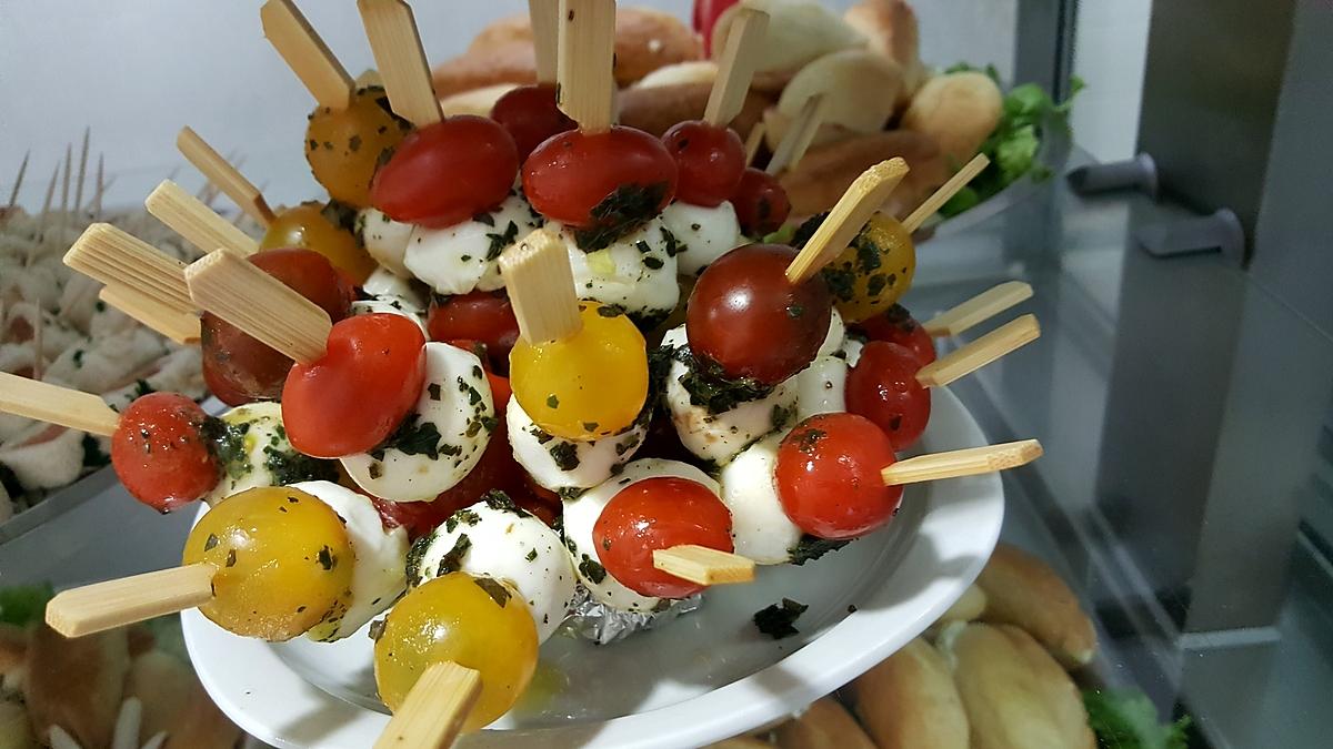 recette mini brochette tomate et mozza