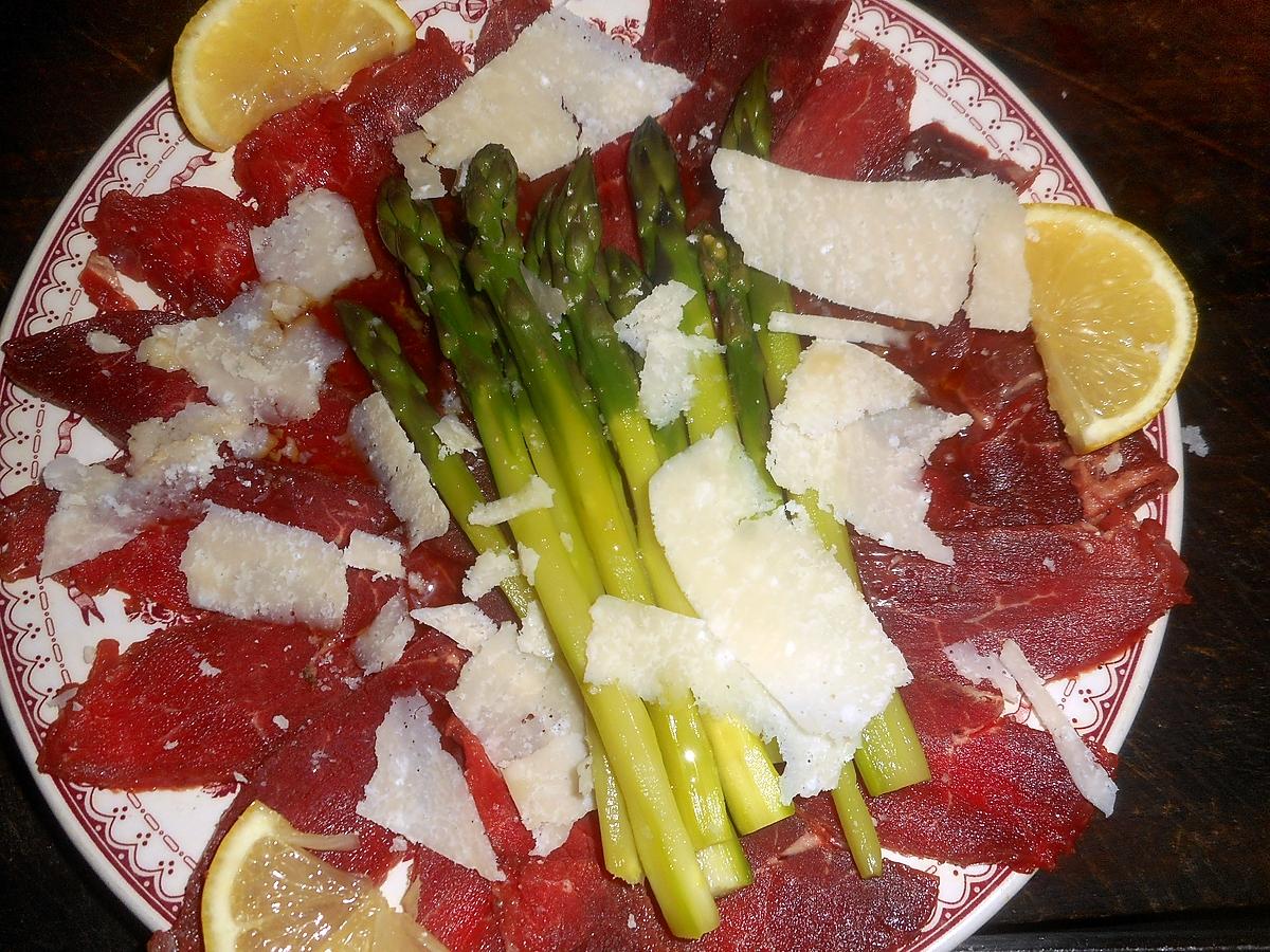 recette Carpaccio de boeuf aux asperges vertes