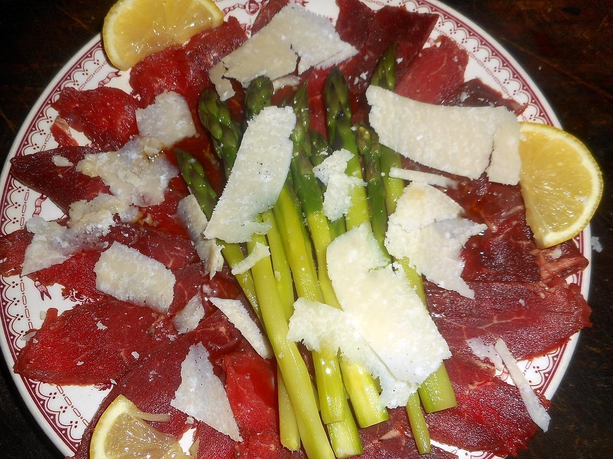 recette Carpaccio de boeuf aux asperges vertes