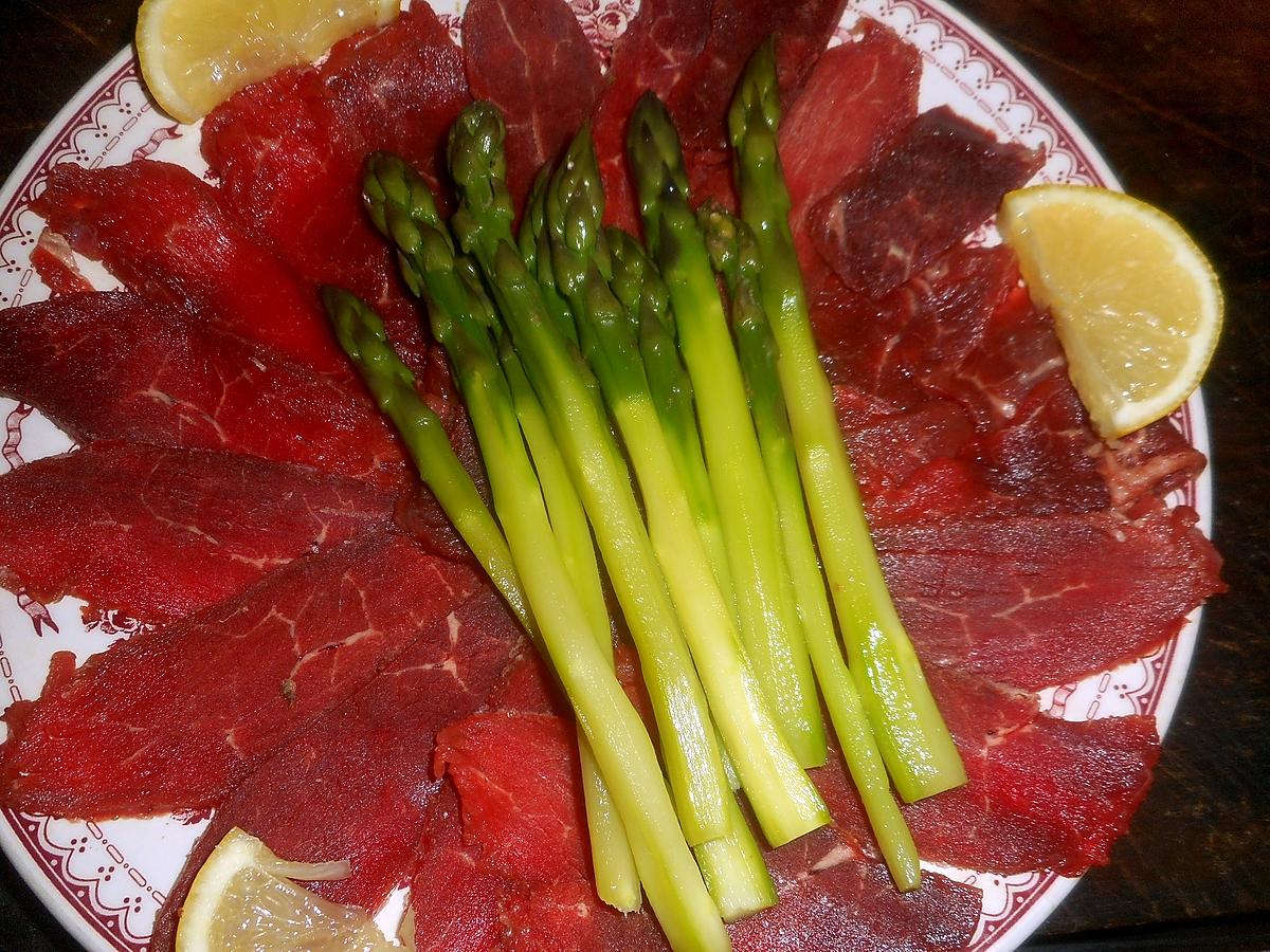 recette Carpaccio de boeuf aux asperges vertes