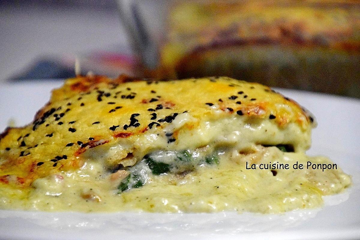 recette Galette gratinée aux champignons et lardons