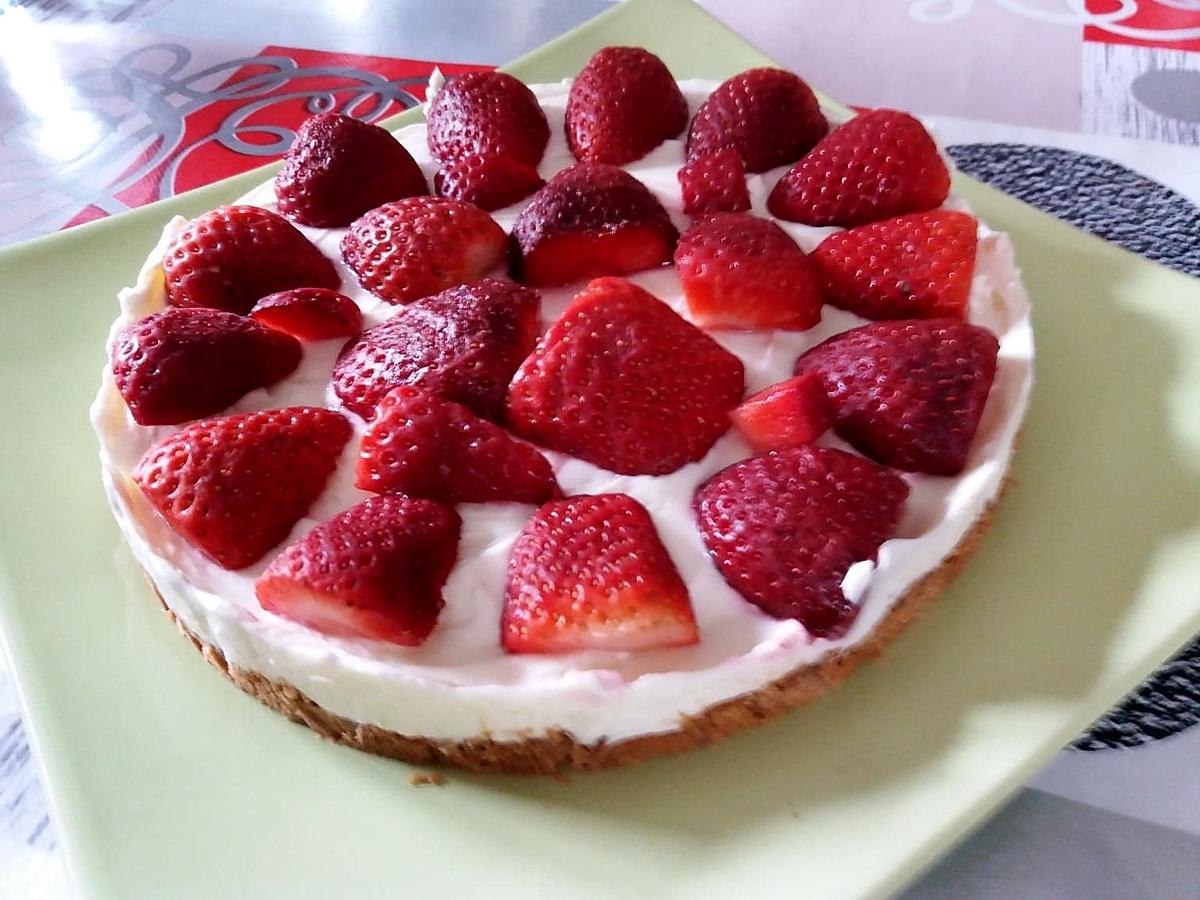 recette Tarte aux fraises (sans cuisson)