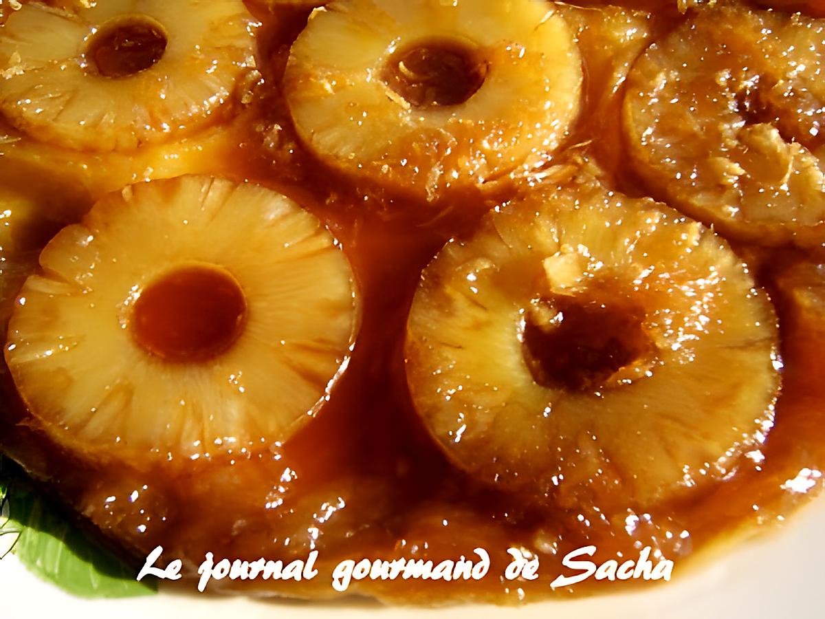 recette Tatin d'ananas au sirop d'érable et gingembre frais