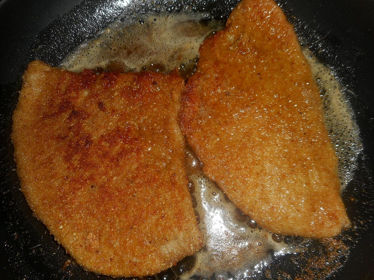 recette Escalope de veau panée, chapelure,poudre d amande,parmesan