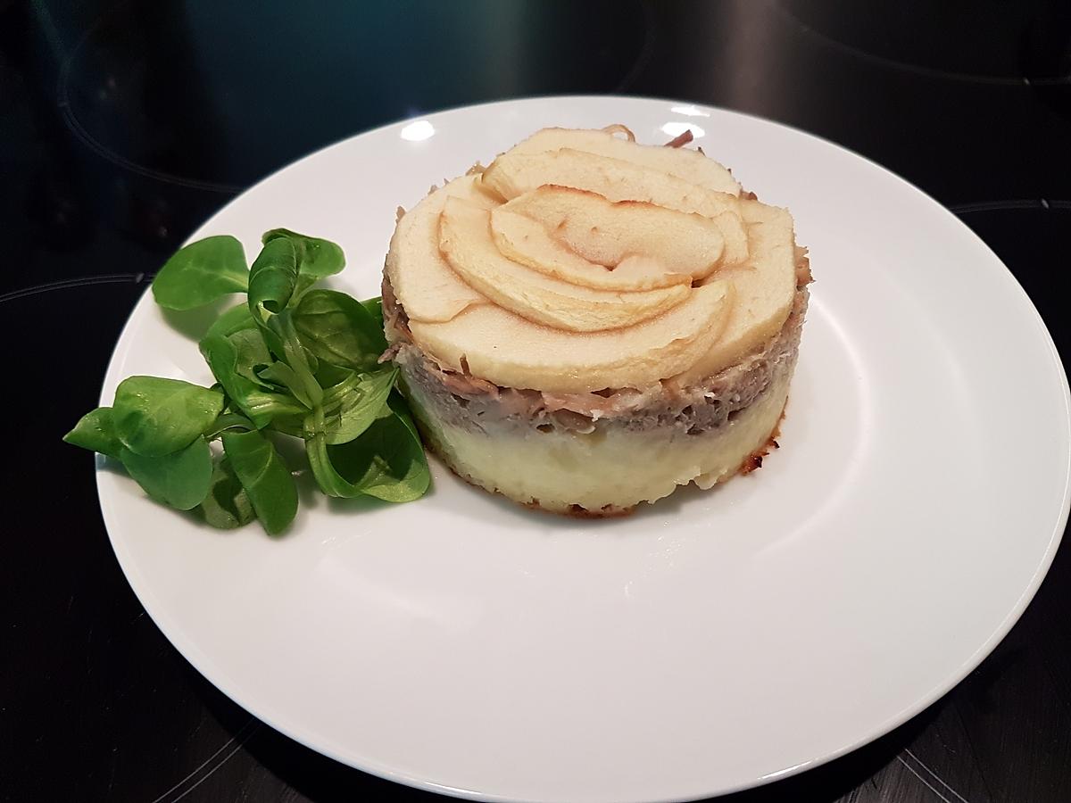 recette Parmentier de canard confit aux 2 pommes