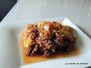 recette Chou chinois à la bolognaise