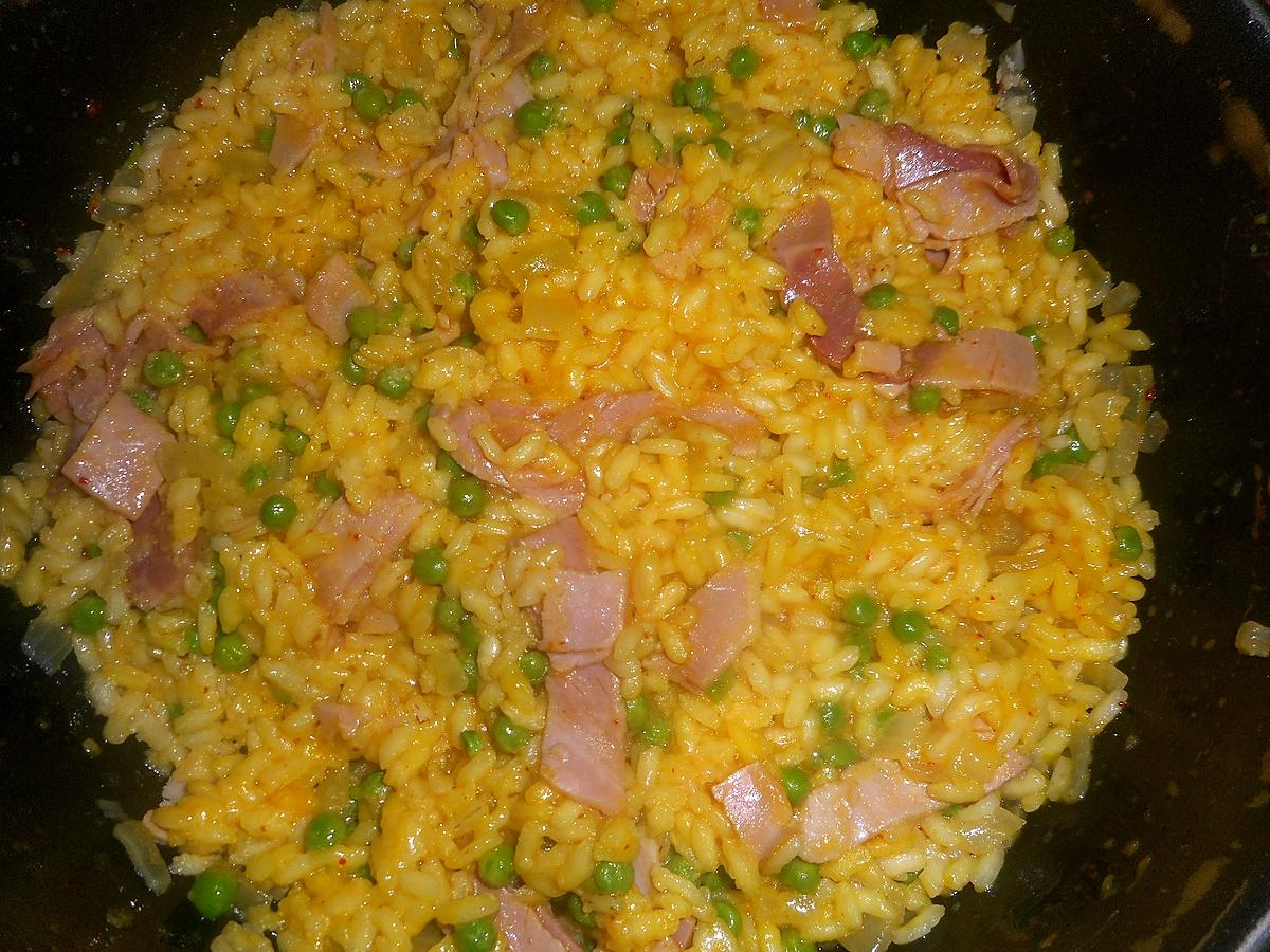 recette Risotto aux jambon blanc et petit pois