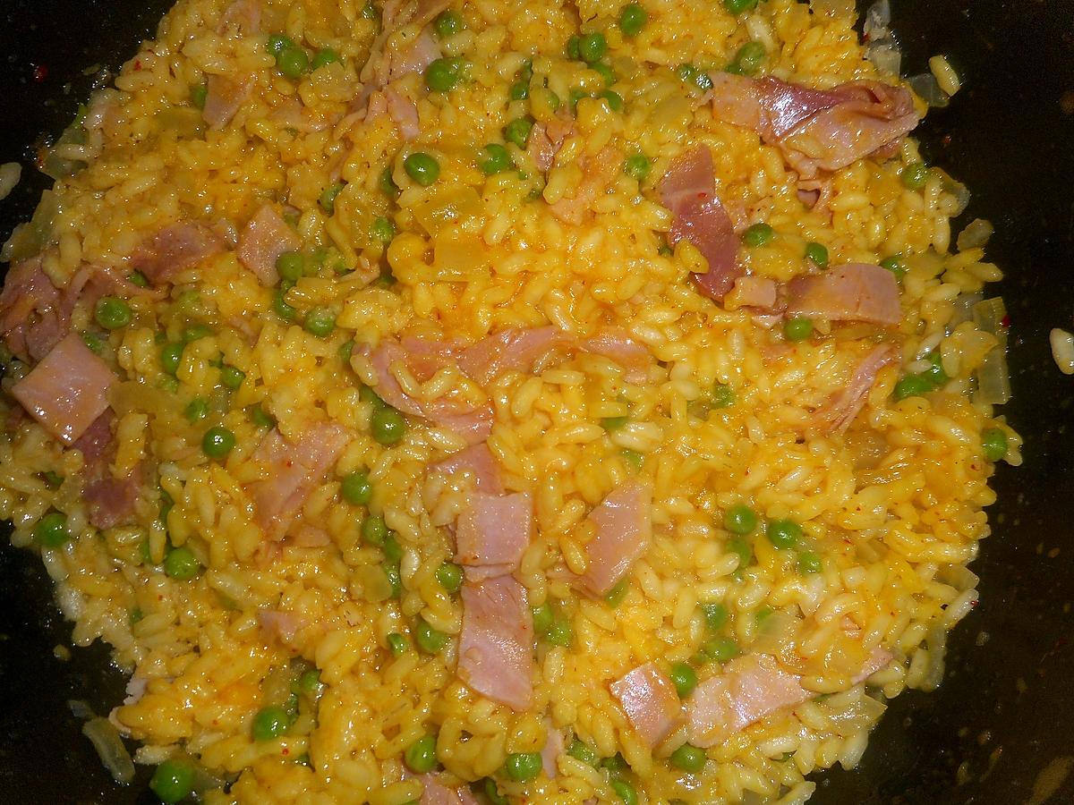 recette Risotto aux jambon blanc et petit pois