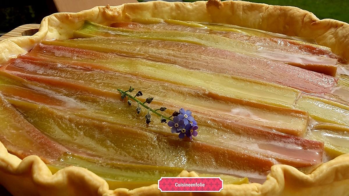 recette Tarte Amandine compote de pomme et rhubarbe