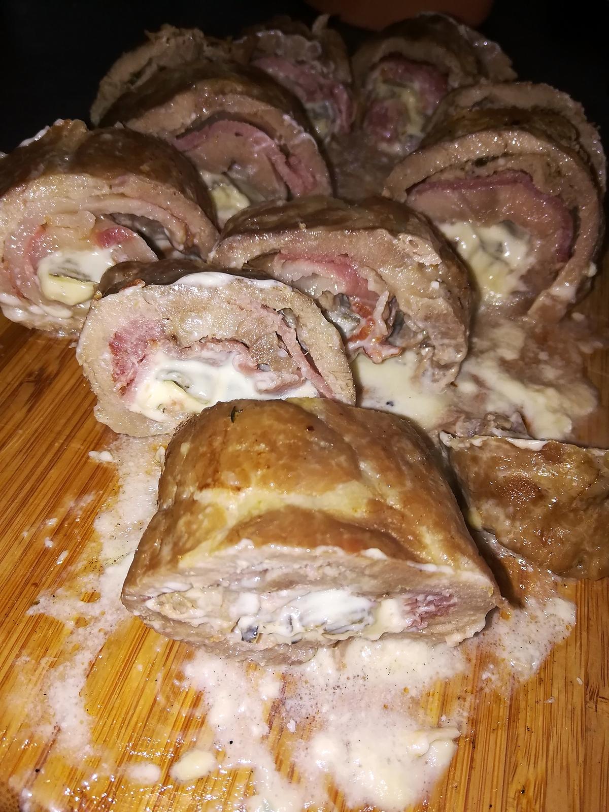 recette Rôtis roulé d'échine de porc façon Orloff