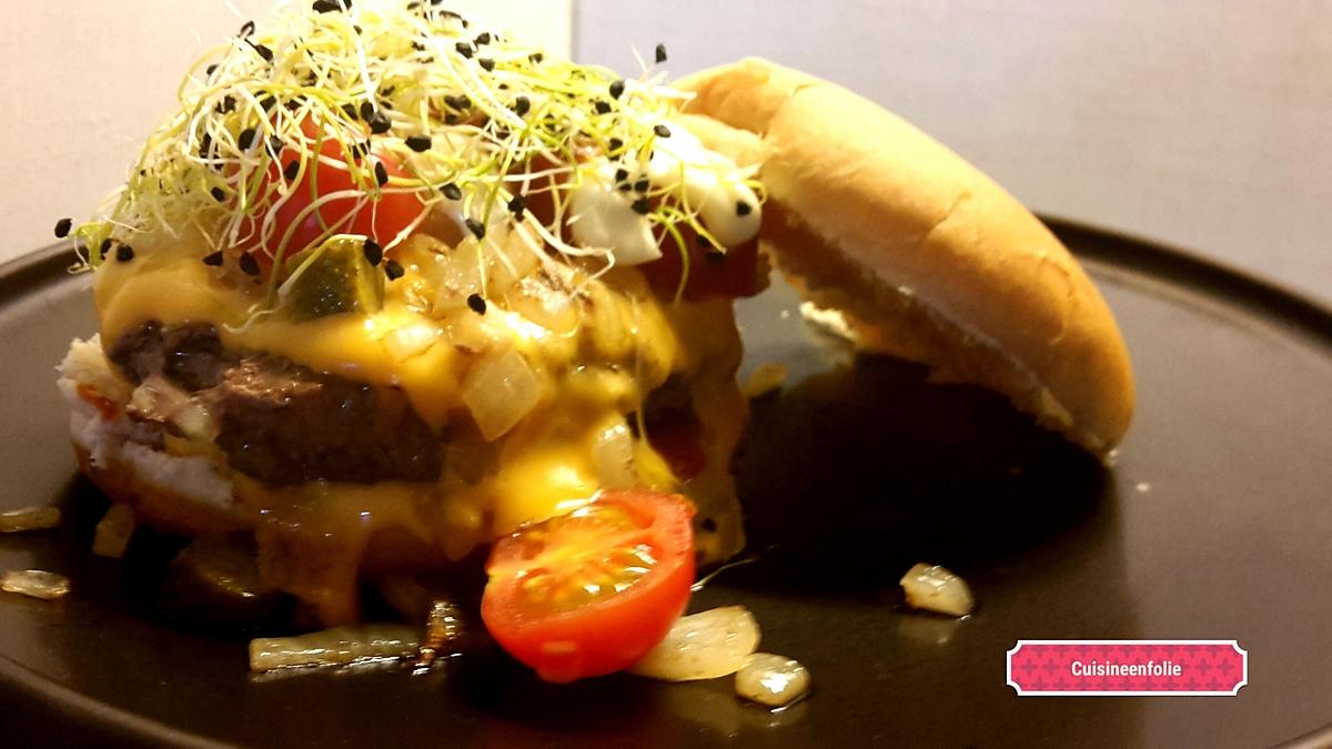 recette Mon cheeseburger express en 5min!