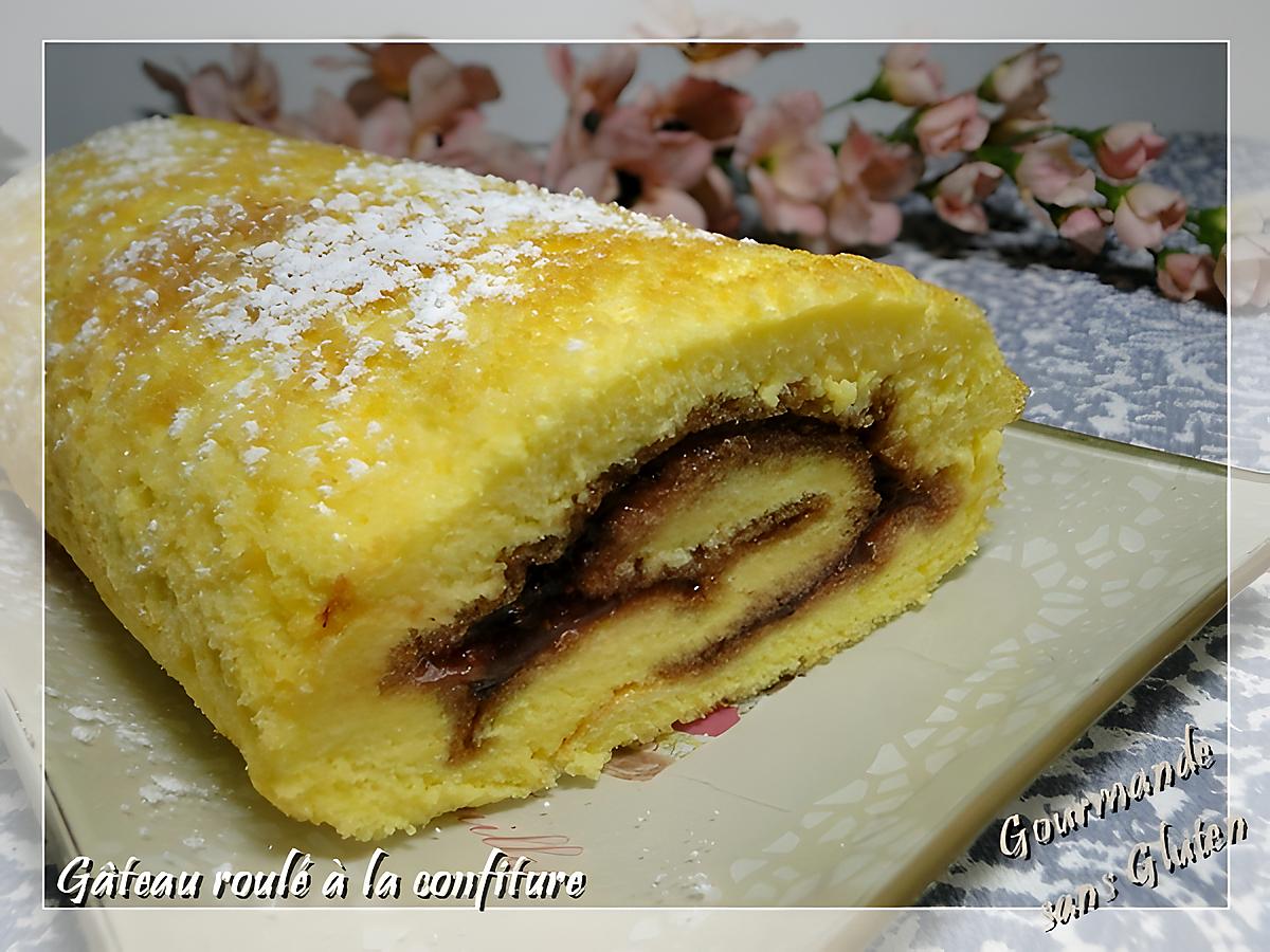 recette Gâteau roulé à la confiture sans gluten et sans lactose