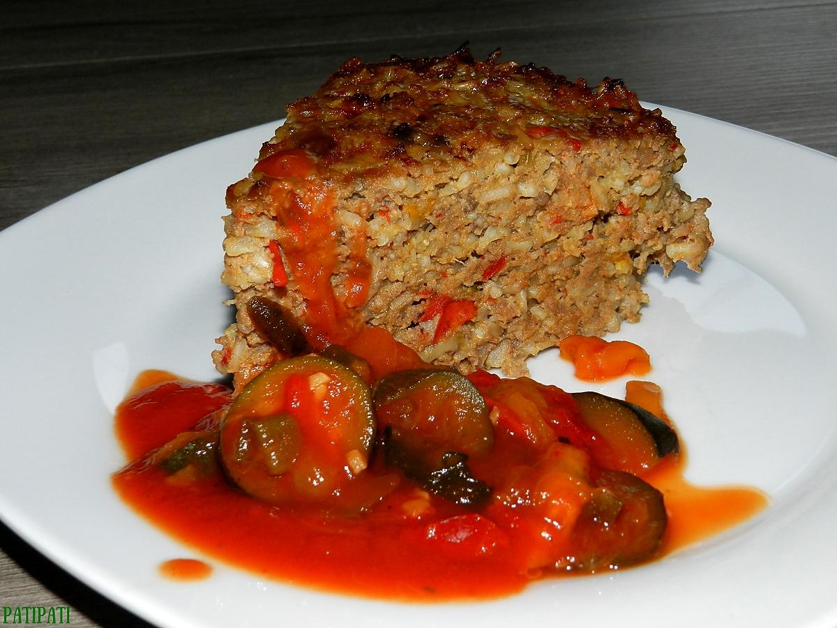 recette Pain de viande aux riz complet et sa petite ratatouille