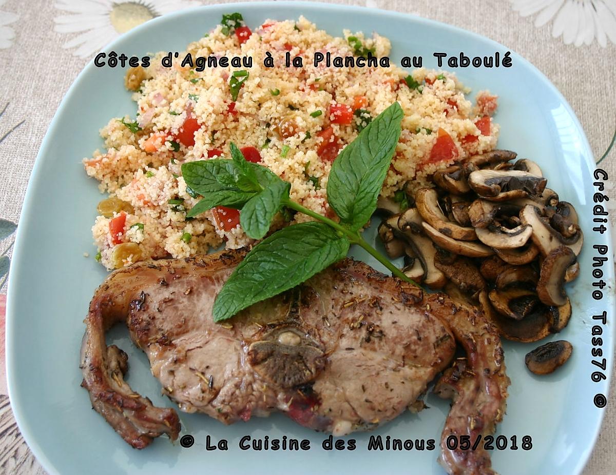 recette Côtes Filet d'agneau aux Champignons à la Plancha Taboulé Façon Liban