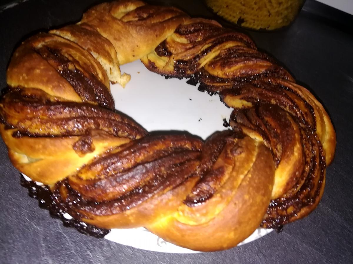 recette Couronne brioche tressé au Nutella