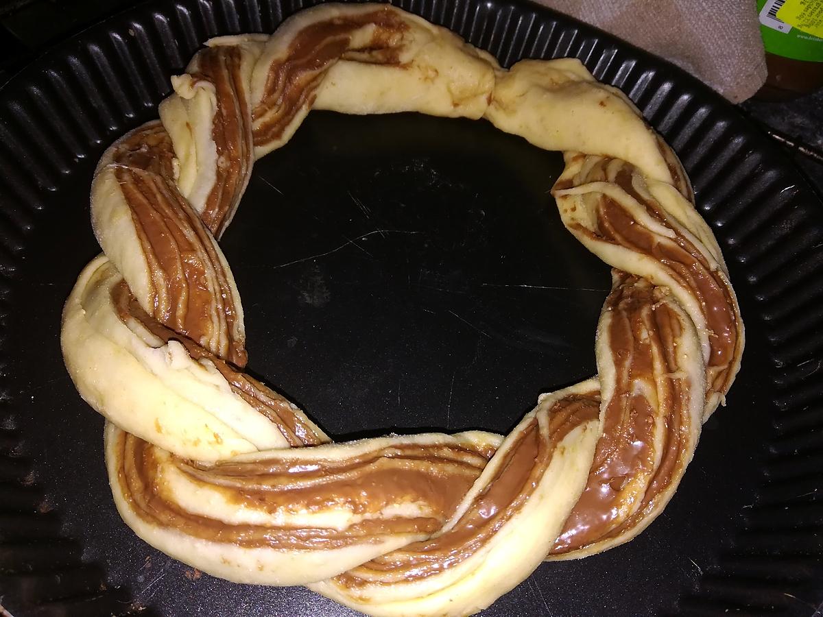 recette Couronne brioche tressé au Nutella