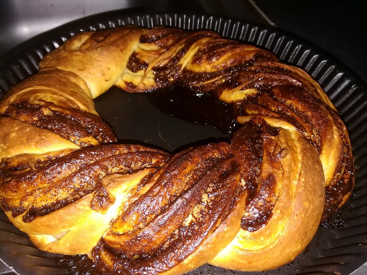 recette Couronne brioche tressé au Nutella