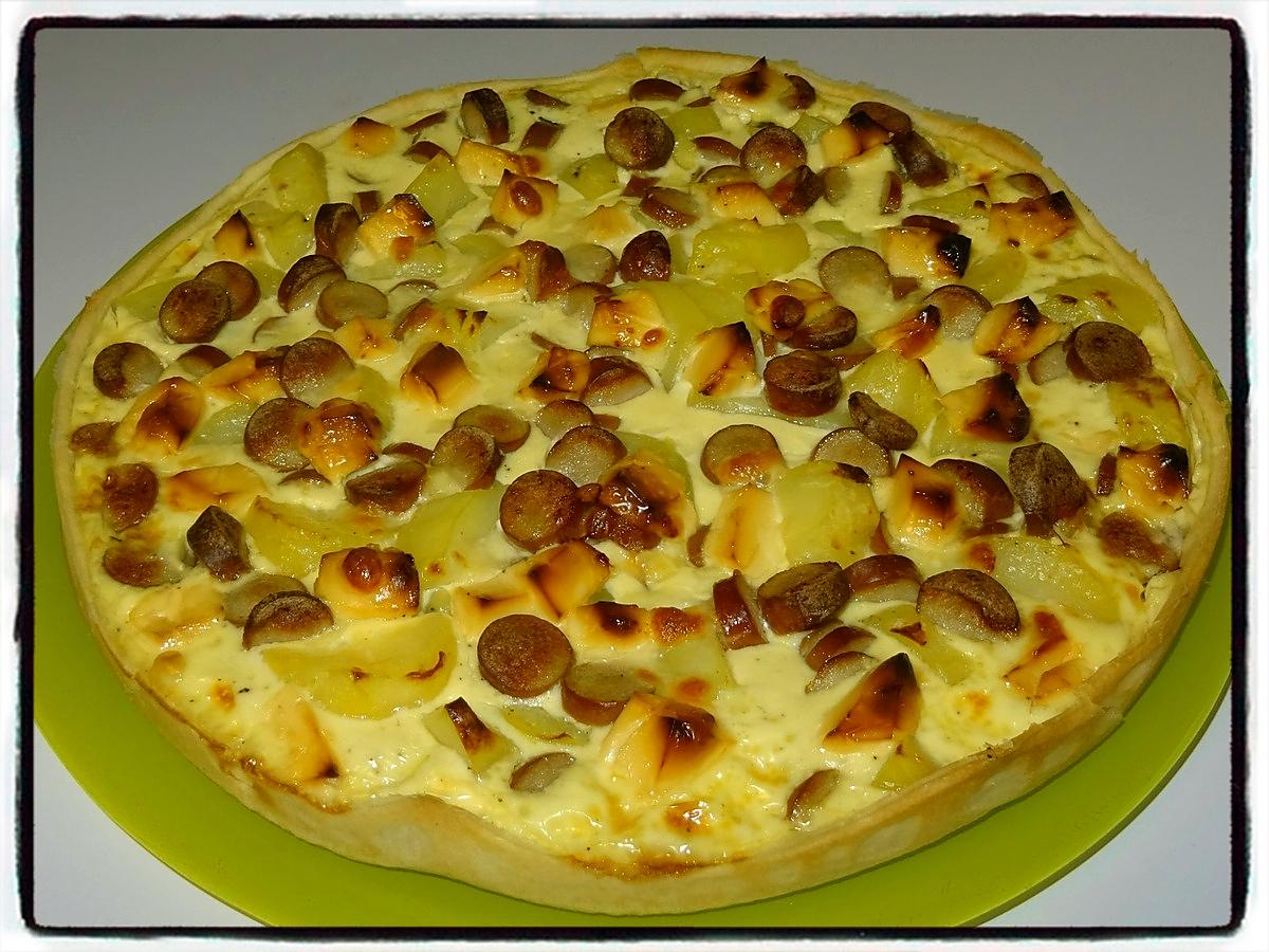 recette Tarte pomme de terre knacki vache qui rit