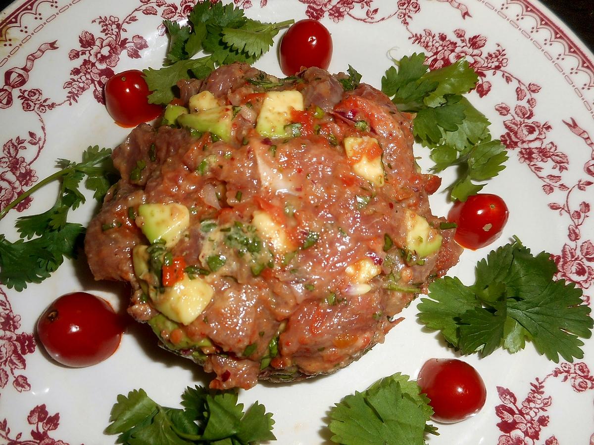 recette Tartare de boeuf au couteau a l avocat