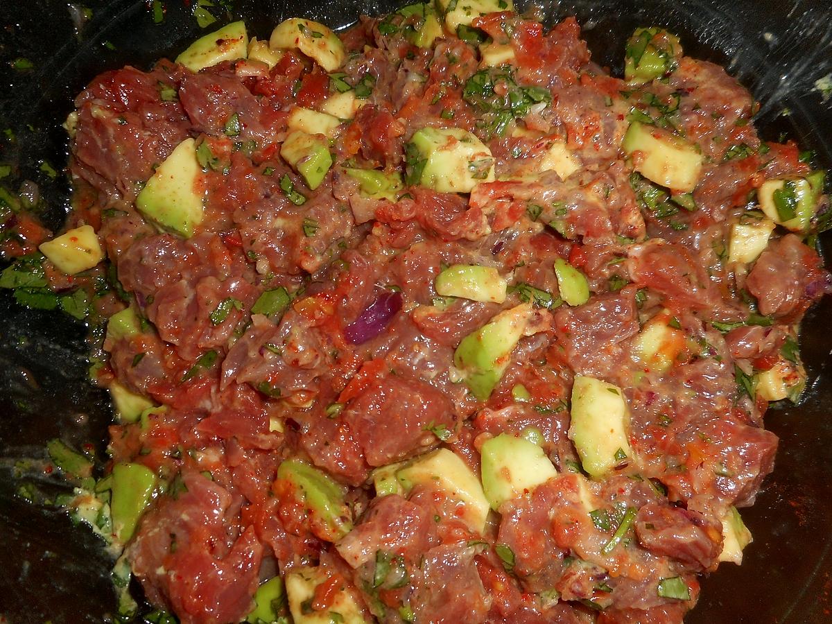 recette Tartare de boeuf au couteau a l avocat