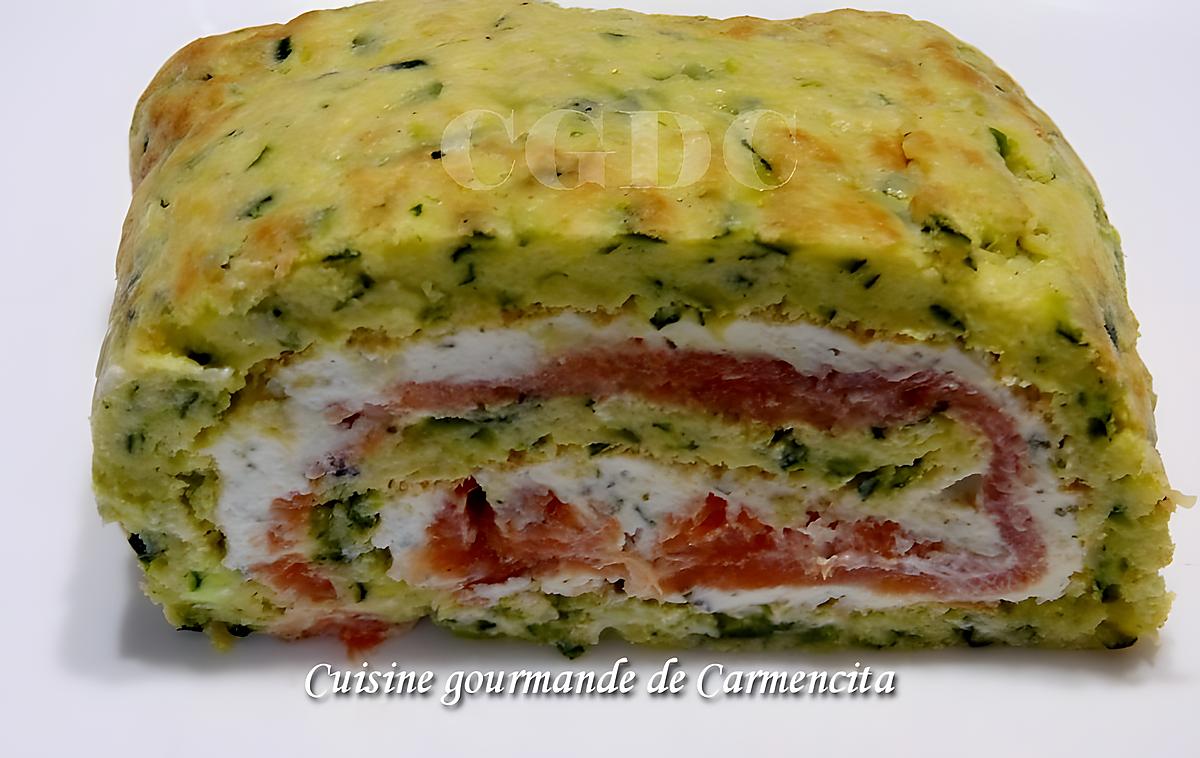 recette Roulé de courgettes à la truite fumée et boursin ail et fines herbes