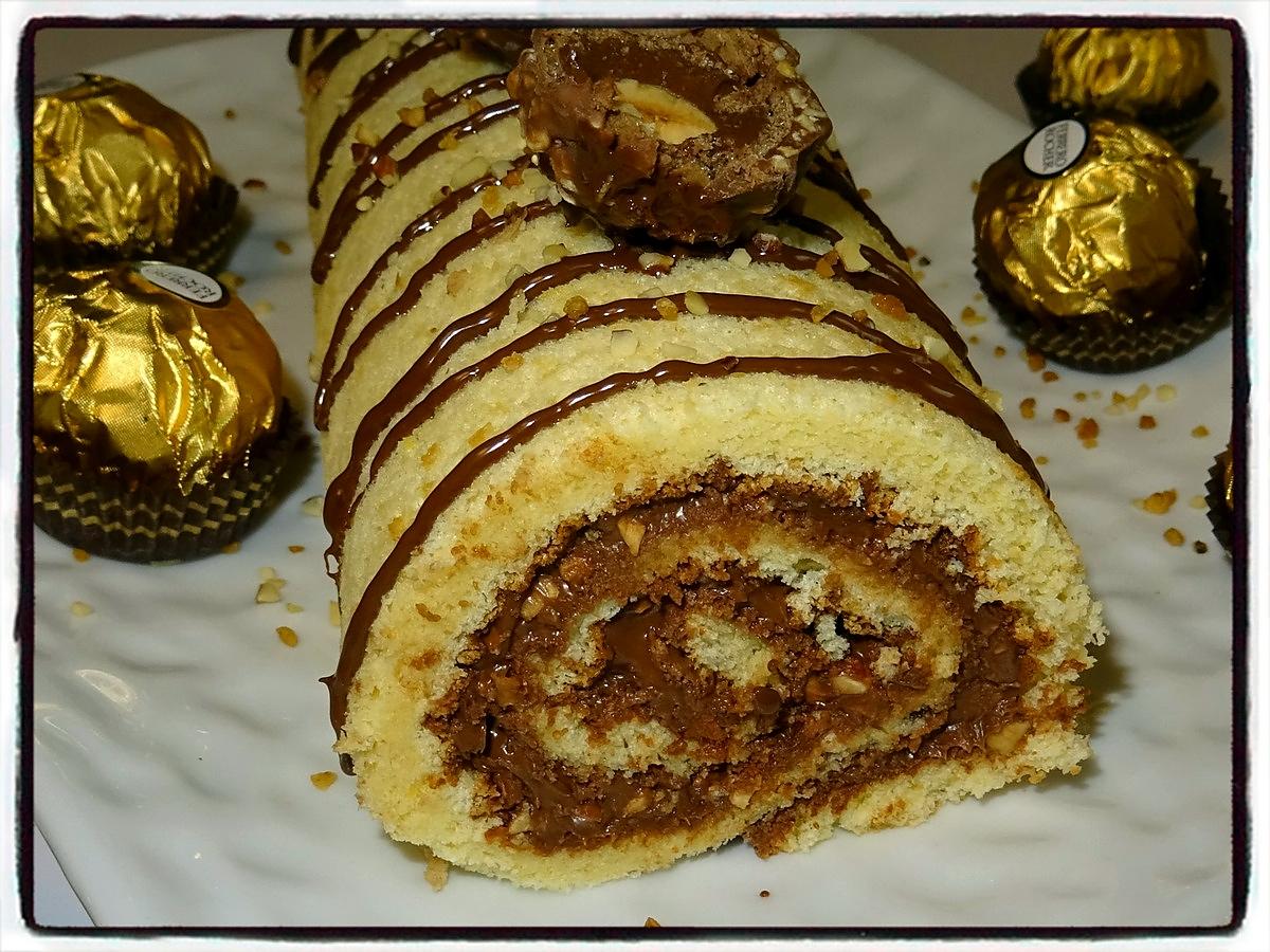 recette Gâteau roulé aux ferreros rochers