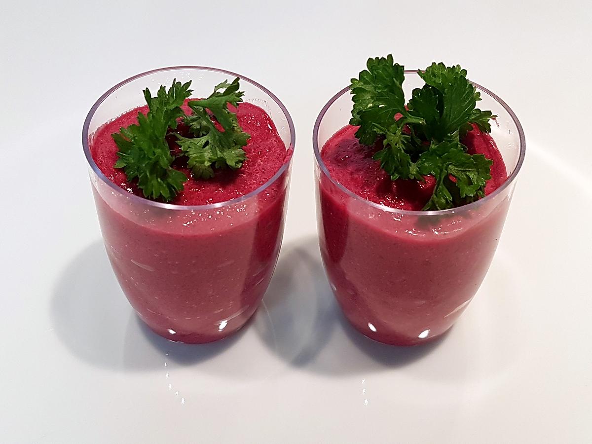 recette Verrine mousse de betterave rouge et fromage frais