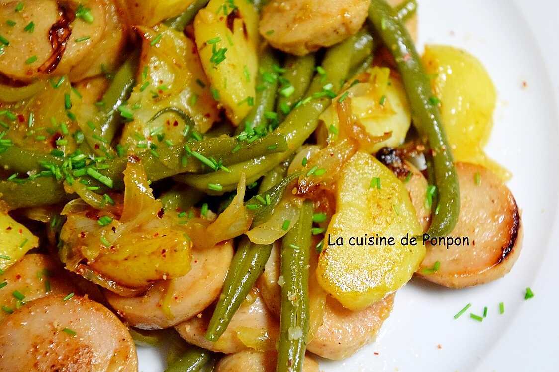 Recette de Poêlée de pommes de terre, haricots et boudin de Rethel