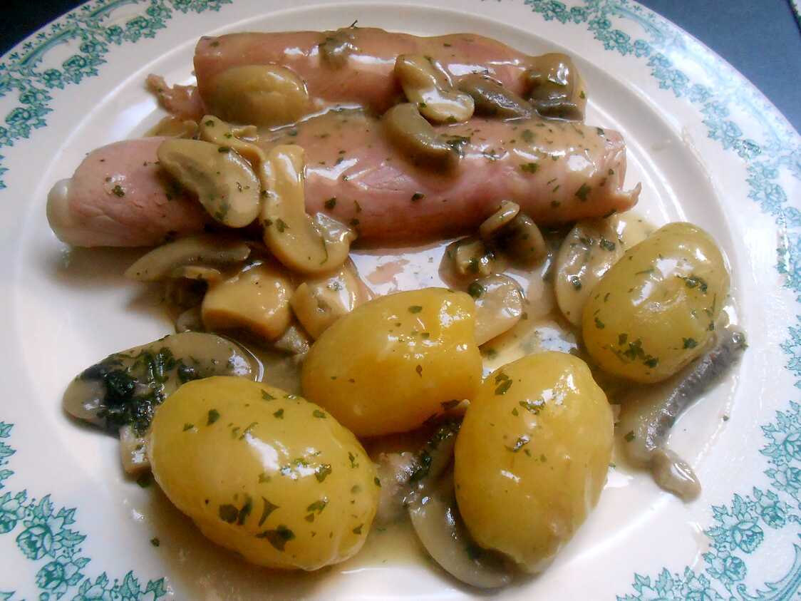 Recette de JAMBON CHAMPIGNONS SAUCE MADERE