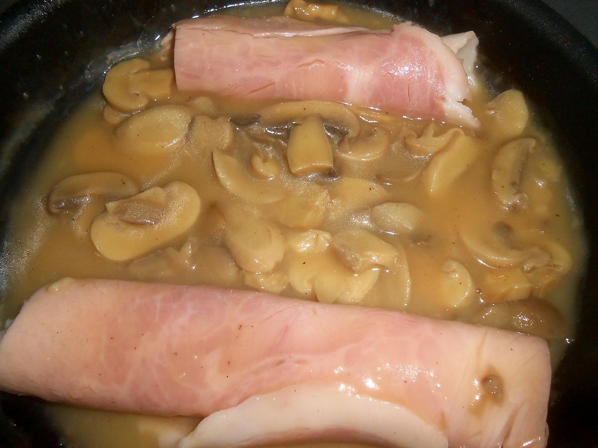 recette JAMBON CHAMPIGNONS SAUCE MADERE