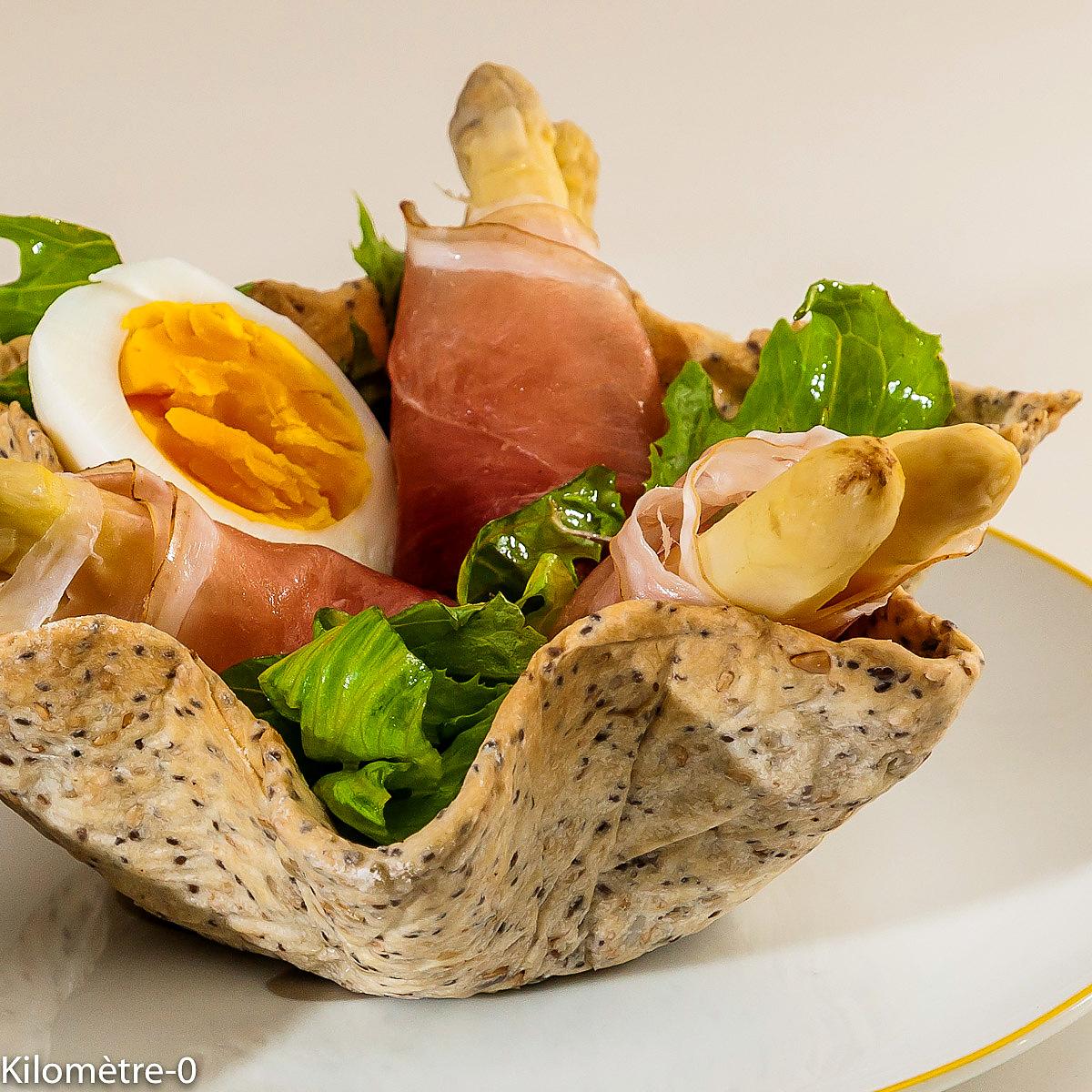 recette Corolles aux asperges blanches, speck