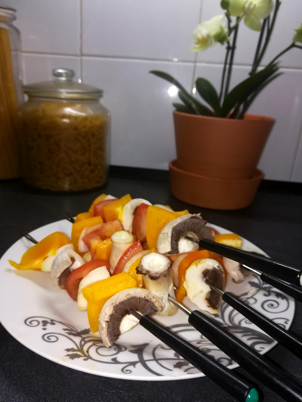 recette Brochettes de légumes