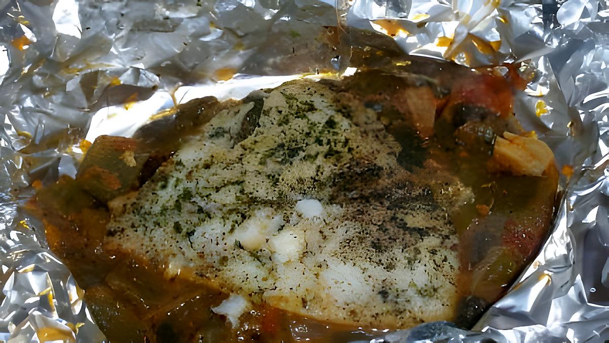 recette Papillote de poisson au poivron vert