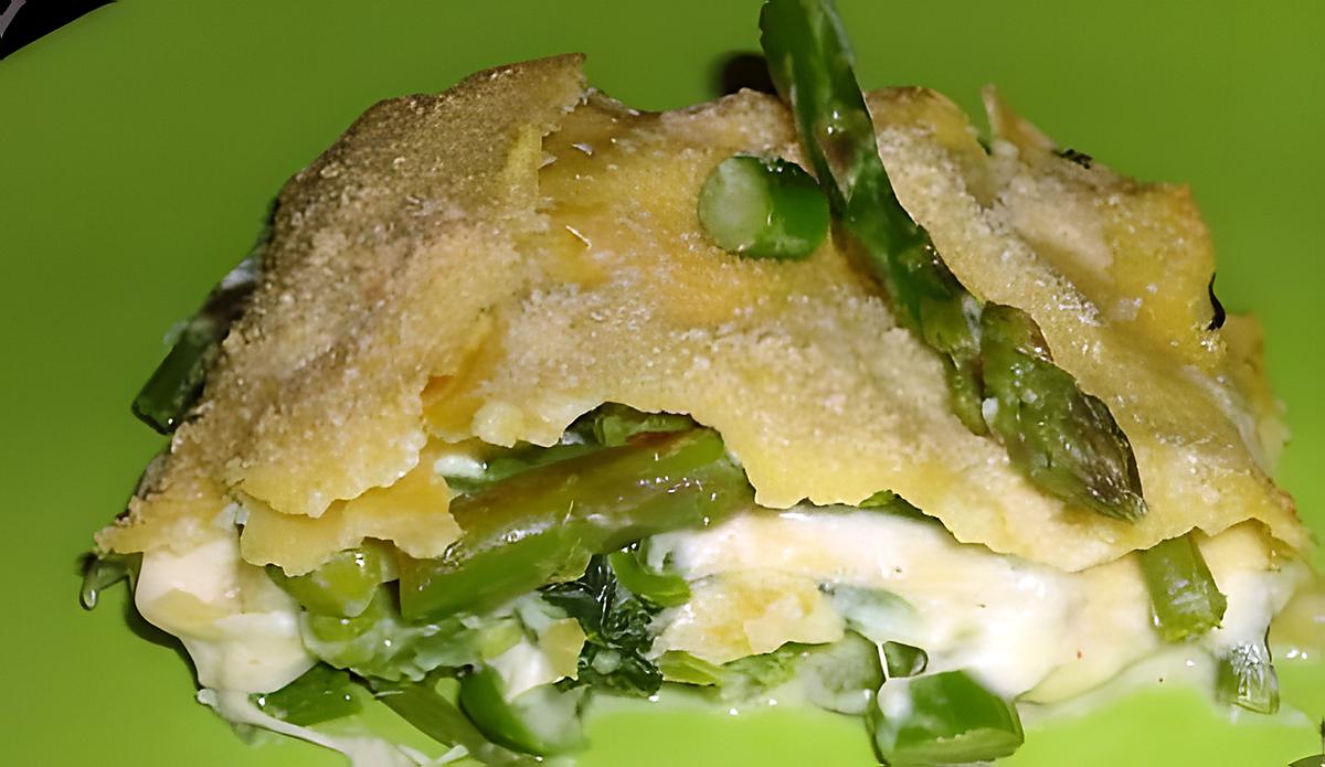 recette LASAGNE PRINTANIERE AUX LEGUMES VERTS