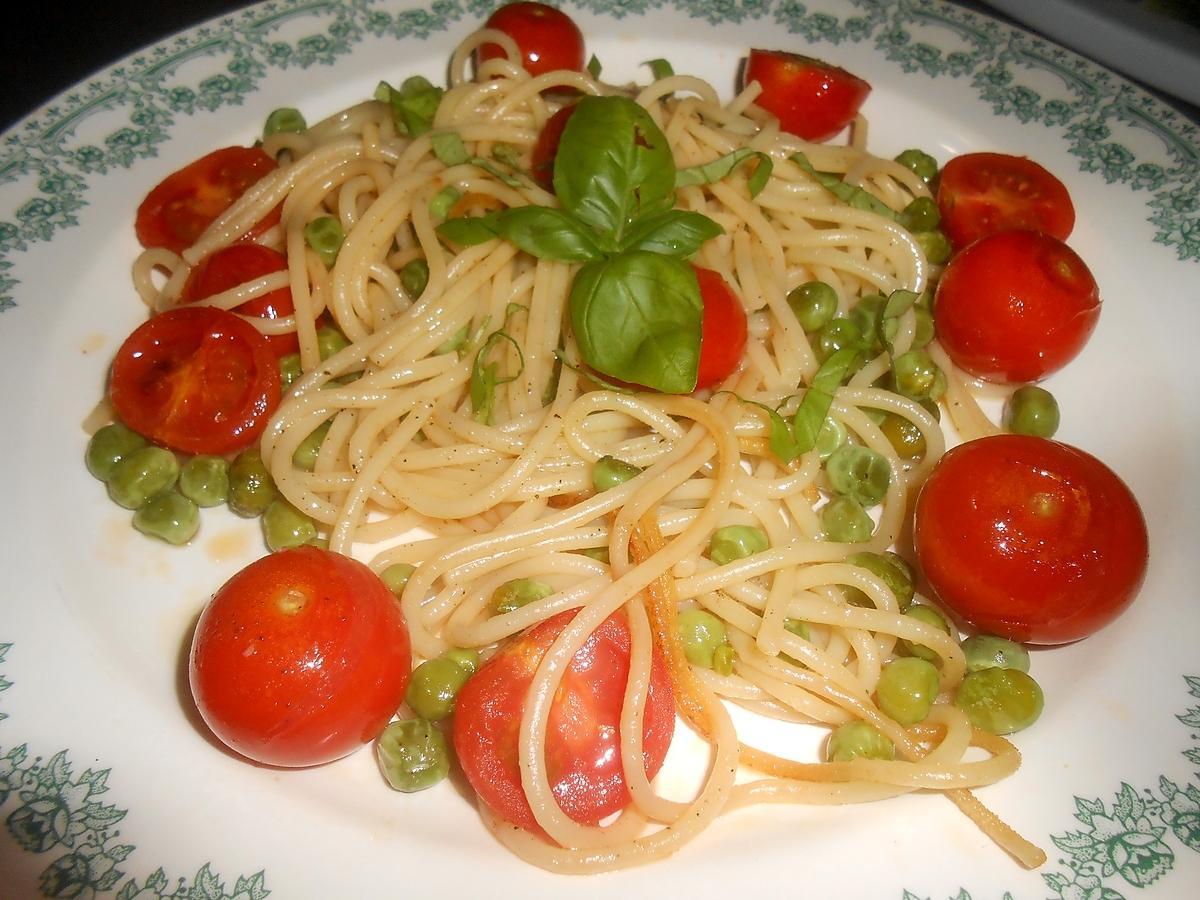 recette SPAGHETTI AUX COULEURS ITALIENNES