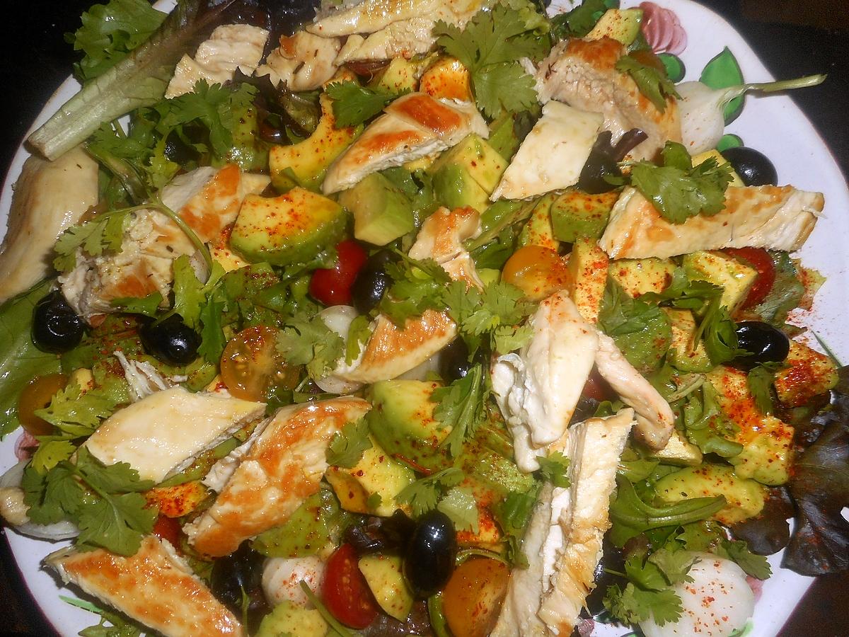 recette Salade de poulet aux avocats