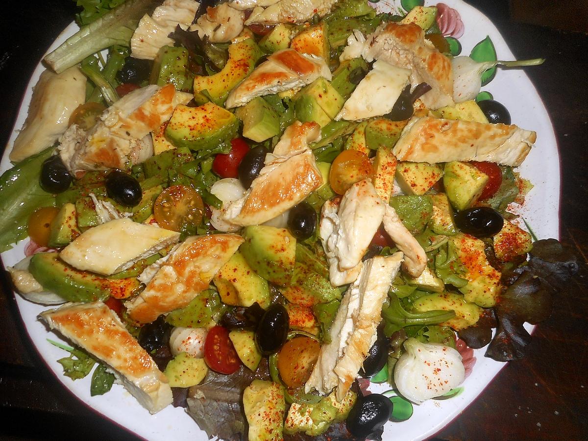 recette Salade de poulet aux avocats