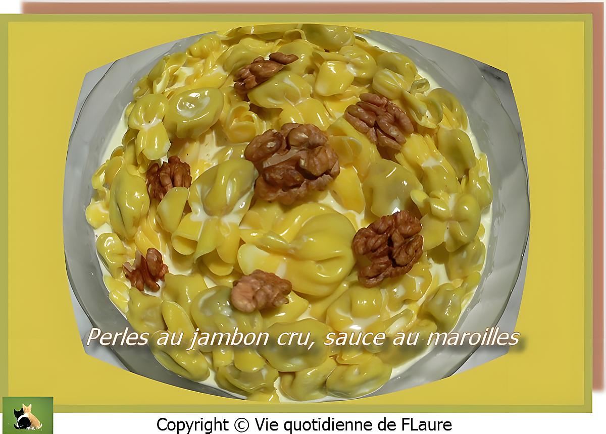 recette Perles au jambon cru, sauce au maroilles