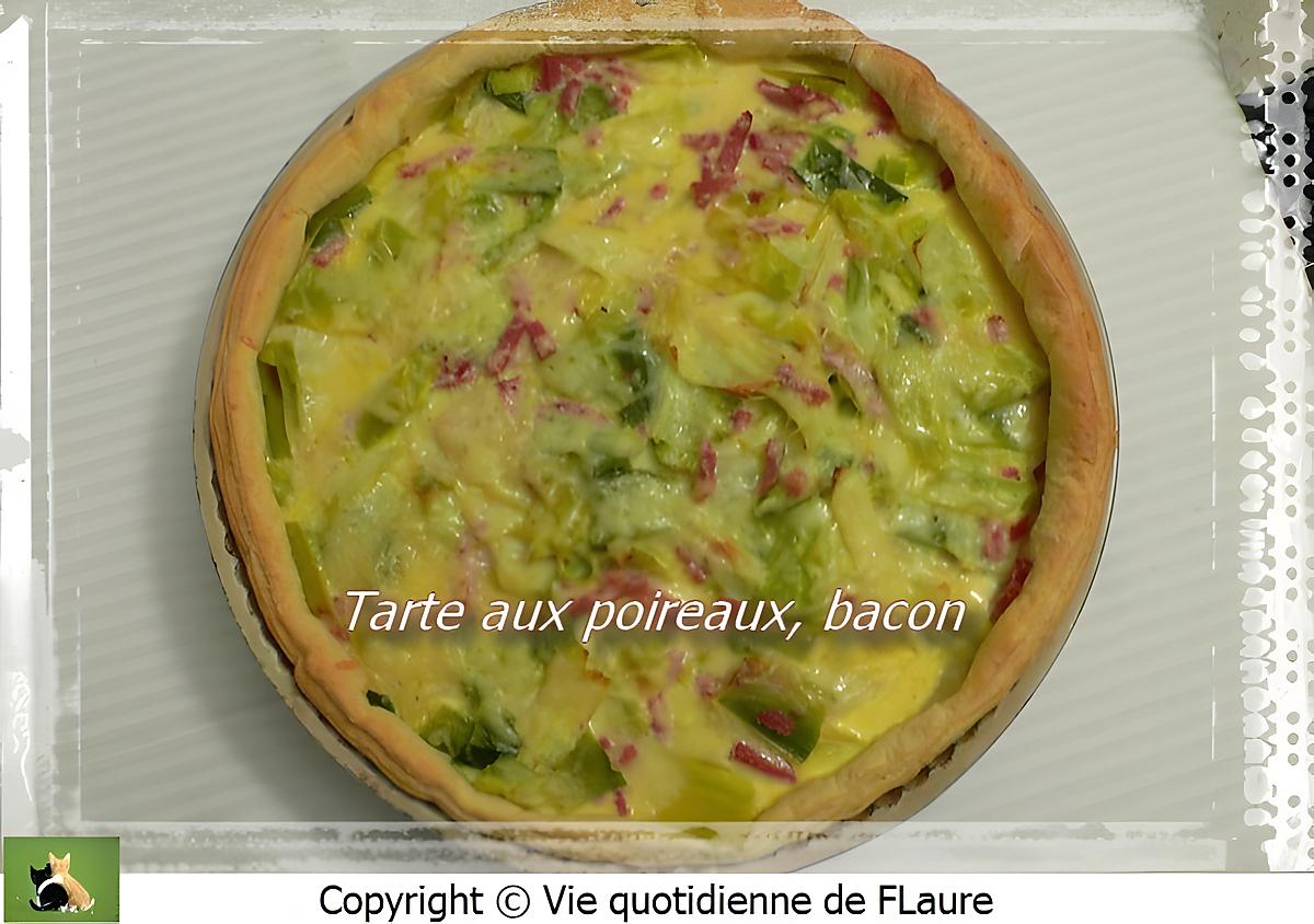 recette Tarte aux poireaux, bacon