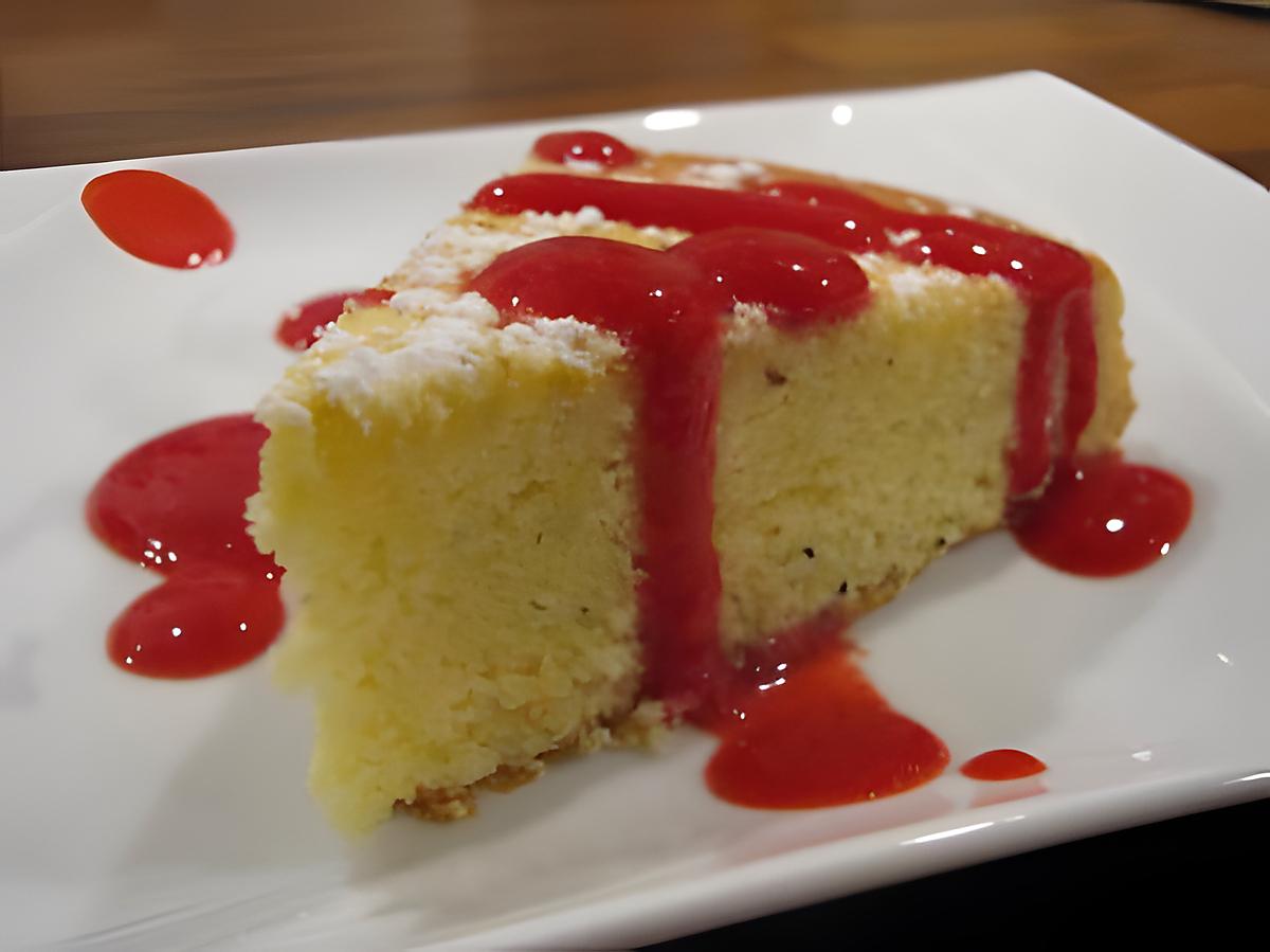 recette Gâteau aérien au citron-pavot et son coulis de framboises